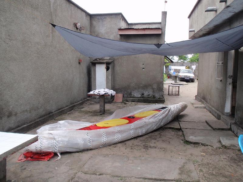 My kayak safely in front of the room where I sleep. Nothing was stolen.....jpg